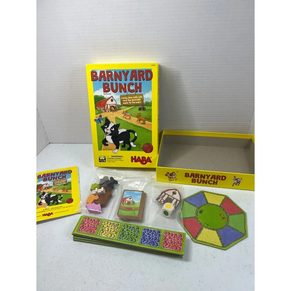 HABA Barnyard Bunch Board Game 305676 Justin Lee Animals Complete Kids Ages 4+